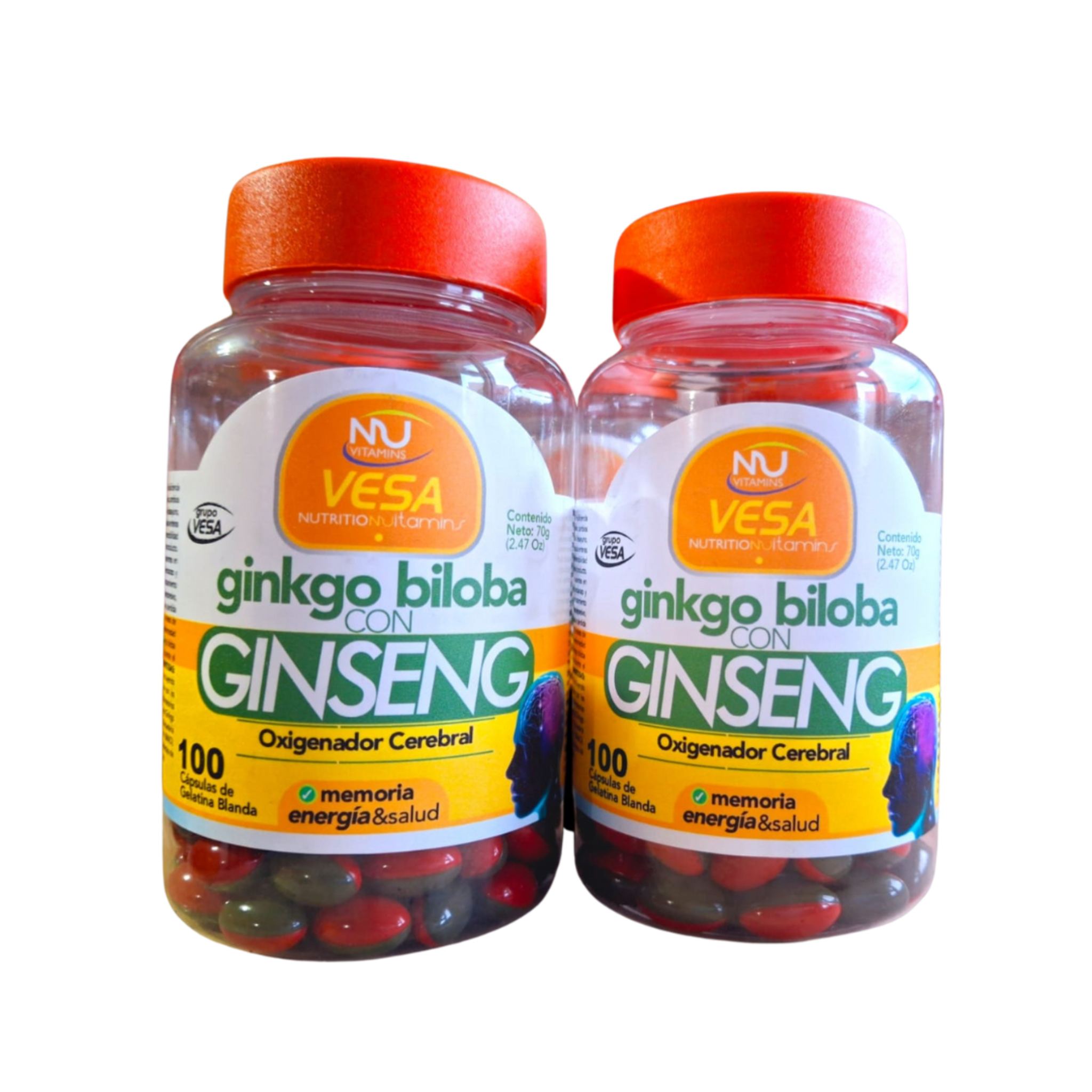 Ginkgo Biloba y Ginseng 100 cpas