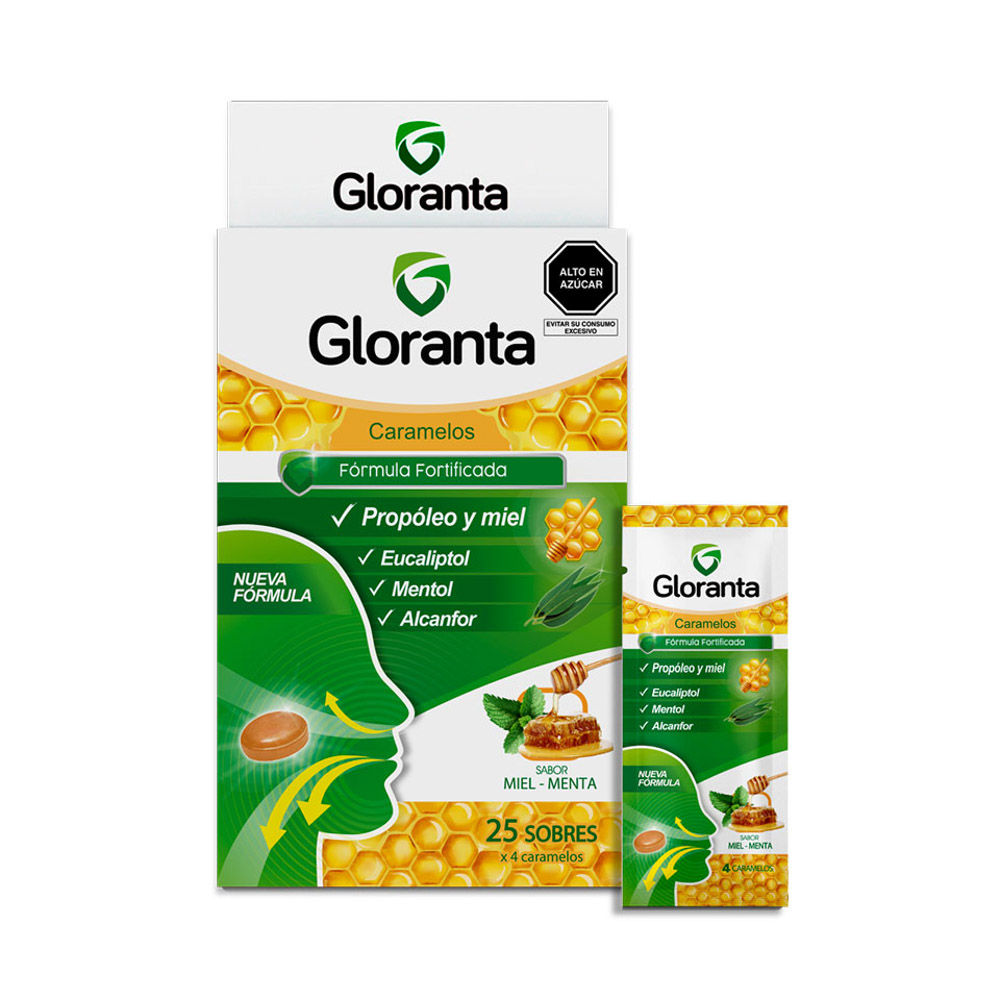 Caramelos Gloranta Marca Good Brands Miel Menta 10gr