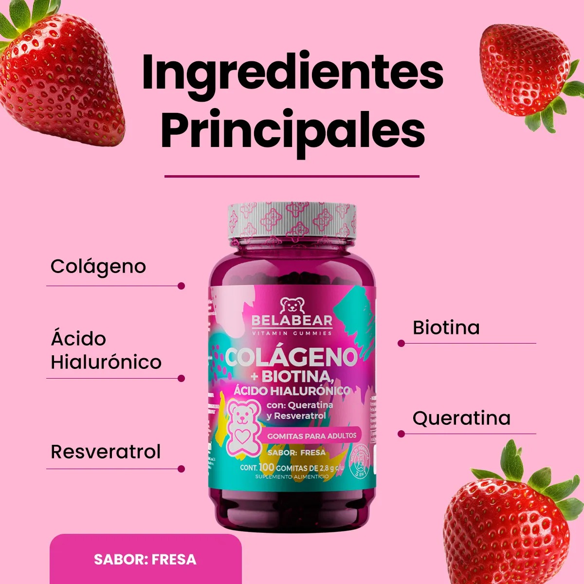 Gomitas de Colágeno + Biotina + Ácido Hialurónico