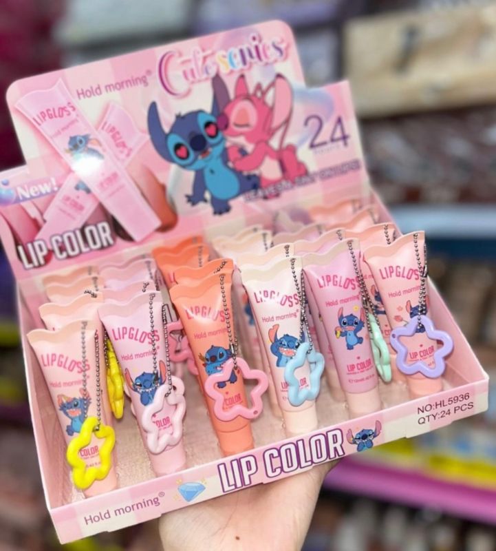 Brillo Labial Lip Gloss Llavero Diseños Stitch