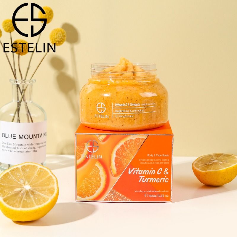 Estulin vitamina C y cúrcuma brillo cara y cuerpo exfoliante