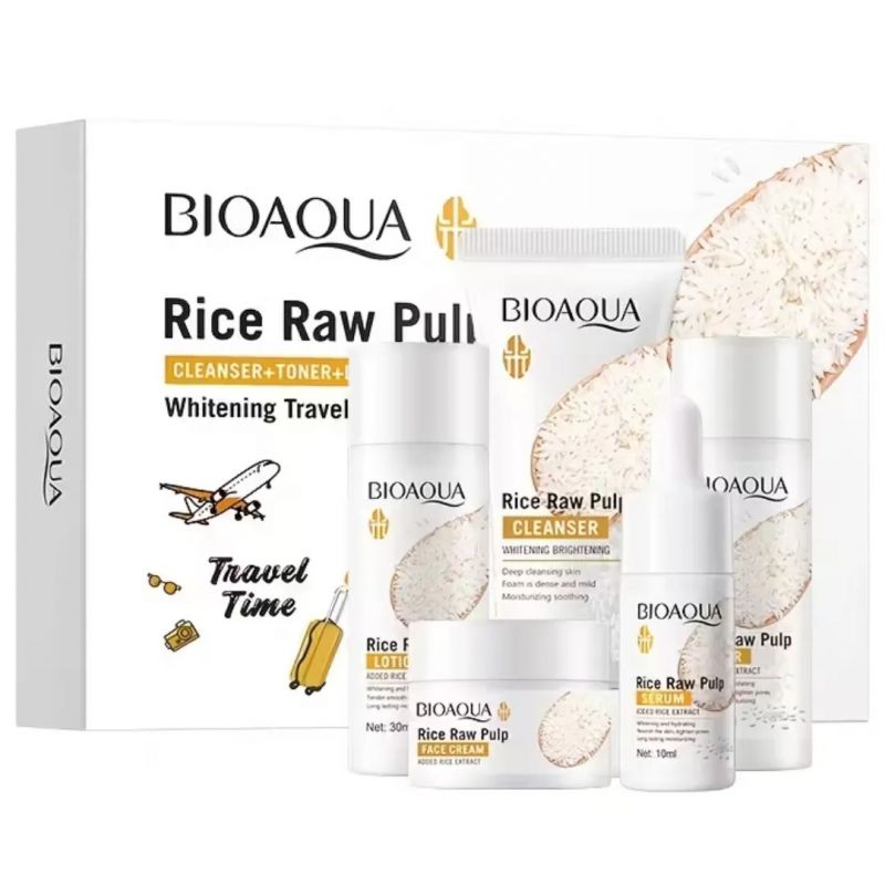 Kit Viajero Rejuvenecedor de 5 piesas con extracto de arroz bioaqua