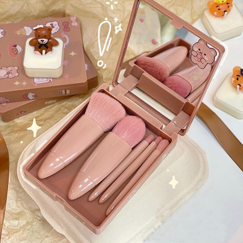 Juego de 5  brochas de maquillaje de viaje