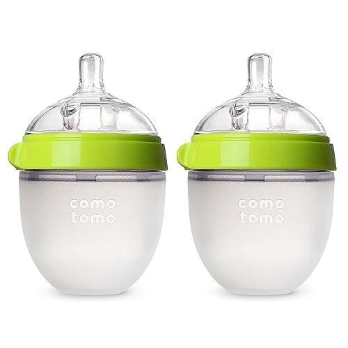 Comotomo Baby Bottle Double Pack, Green, 5oz - Color Green - Tamaño 5 Ounce (Pack of 2)